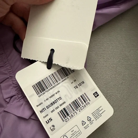 Moncler 12-18 month hooded wind breaker jacket in purple